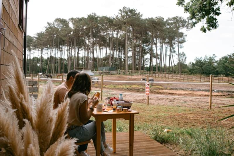 Roulottes Cocooning Au Coeur Des Landes Hotel Mees Bagian luar foto